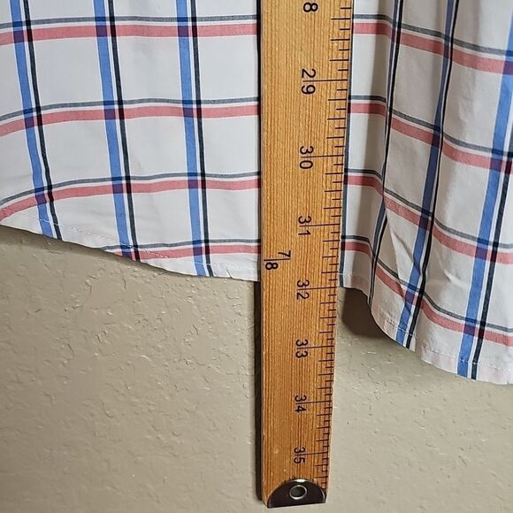 Banana Republic Grant Fit 120s Blue and Red Plaid Button Down Shirt Long Sleeve - Picture 5 of 7